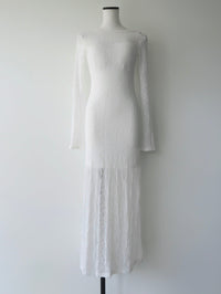 romantic lace sheer back dress