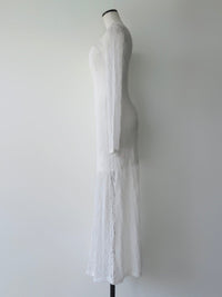 romantic lace sheer back dress