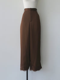 lace layered satin pant