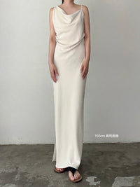 asymmetry drape cami dress