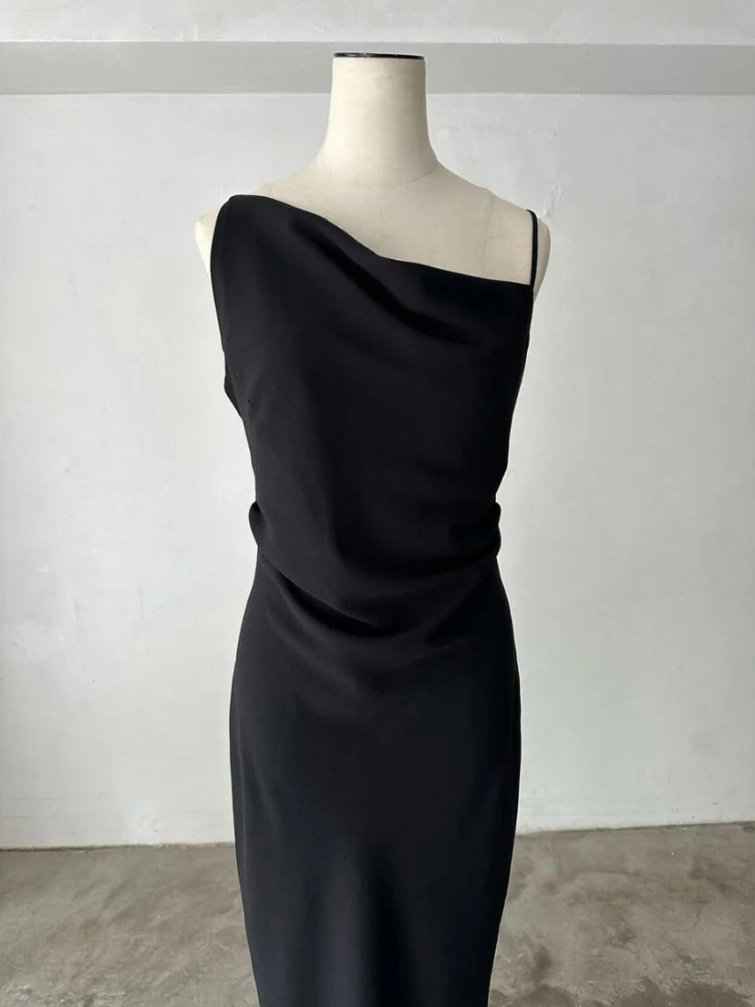 asymmetry drape cami dress
