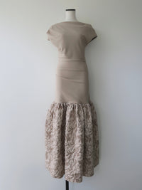 off-shoulder jacquard maxi dress