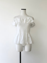 off shoulder peplum top