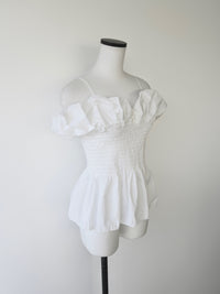 off shoulder peplum top