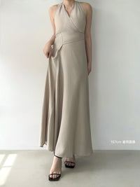 linen wrap sleeveless dress