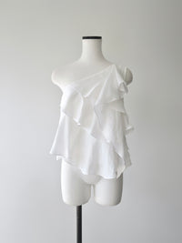 asymmetric ruffle top