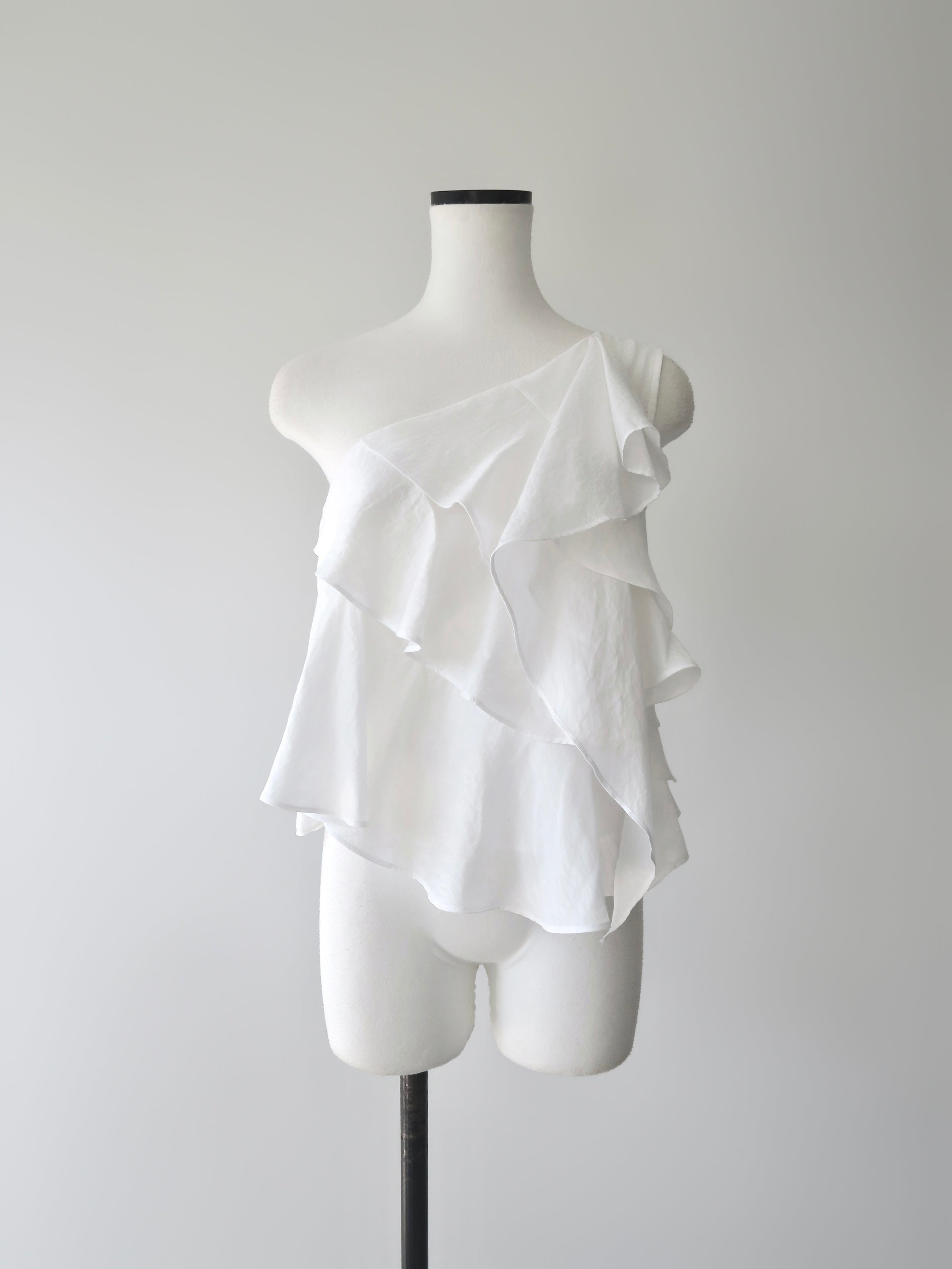 asymmetric ruffle top