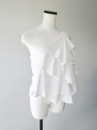 asymmetric ruffle top