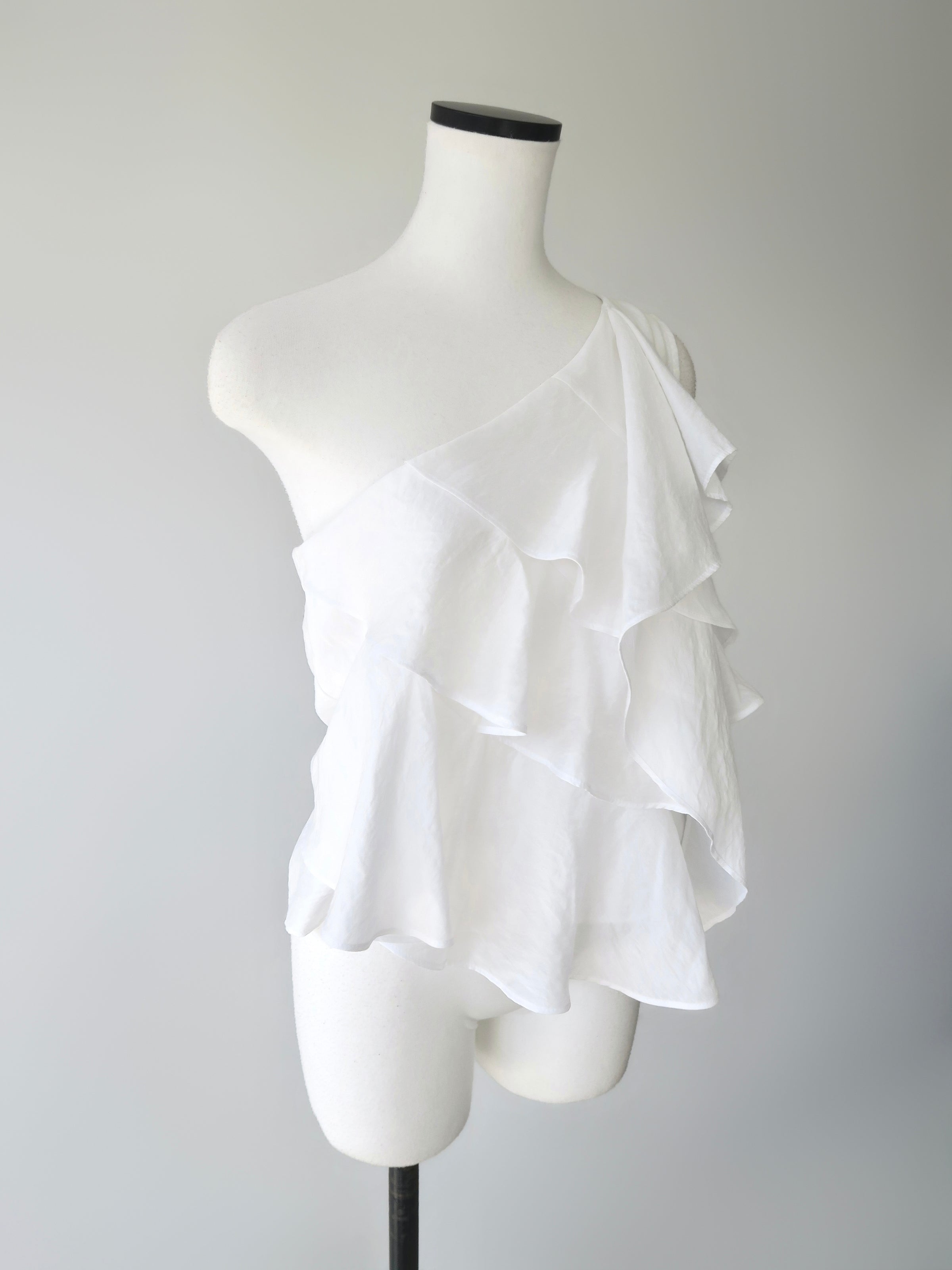 asymmetric ruffle top
