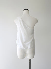 asymmetric ruffle top