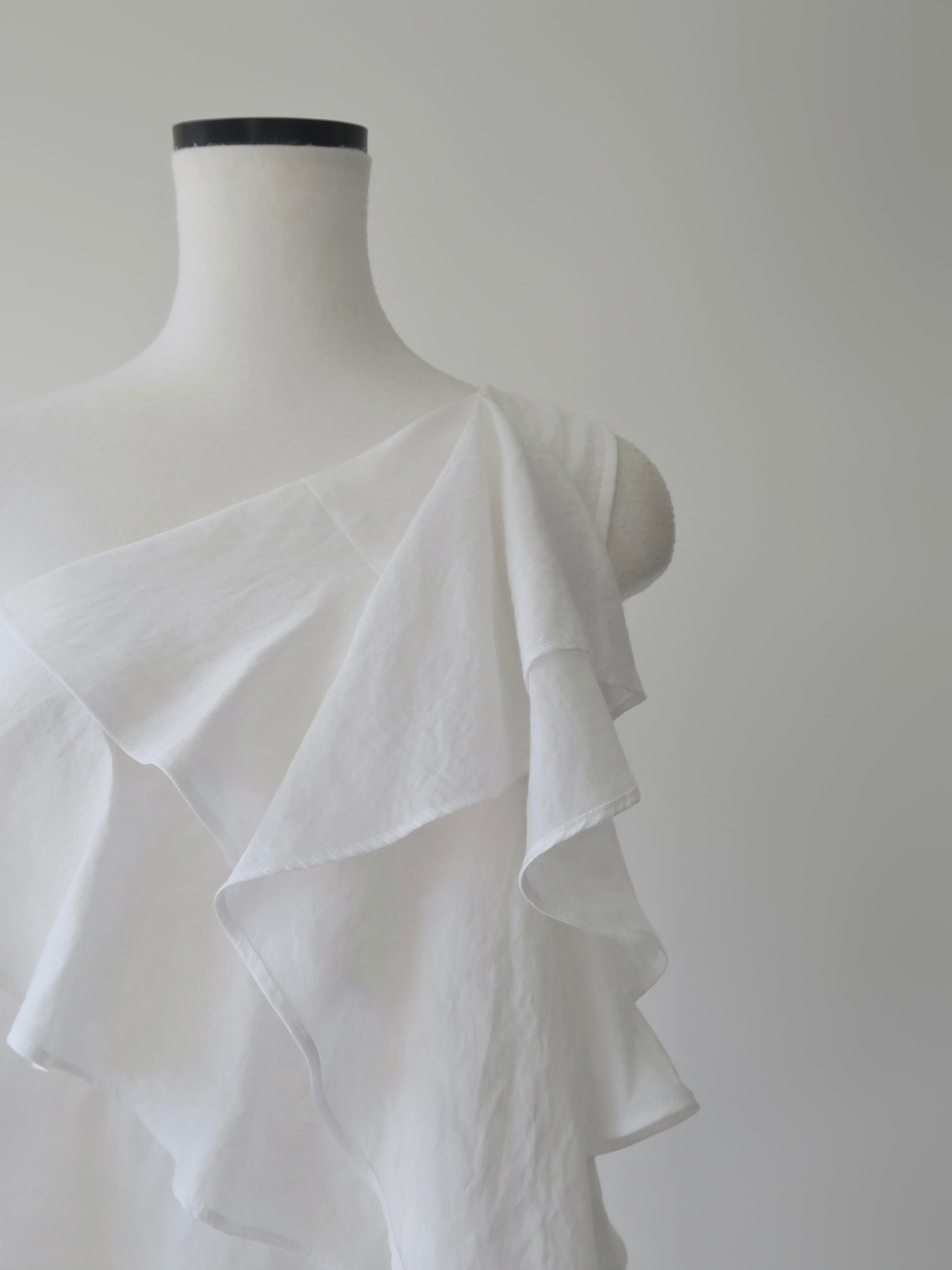 asymmetric ruffle top
