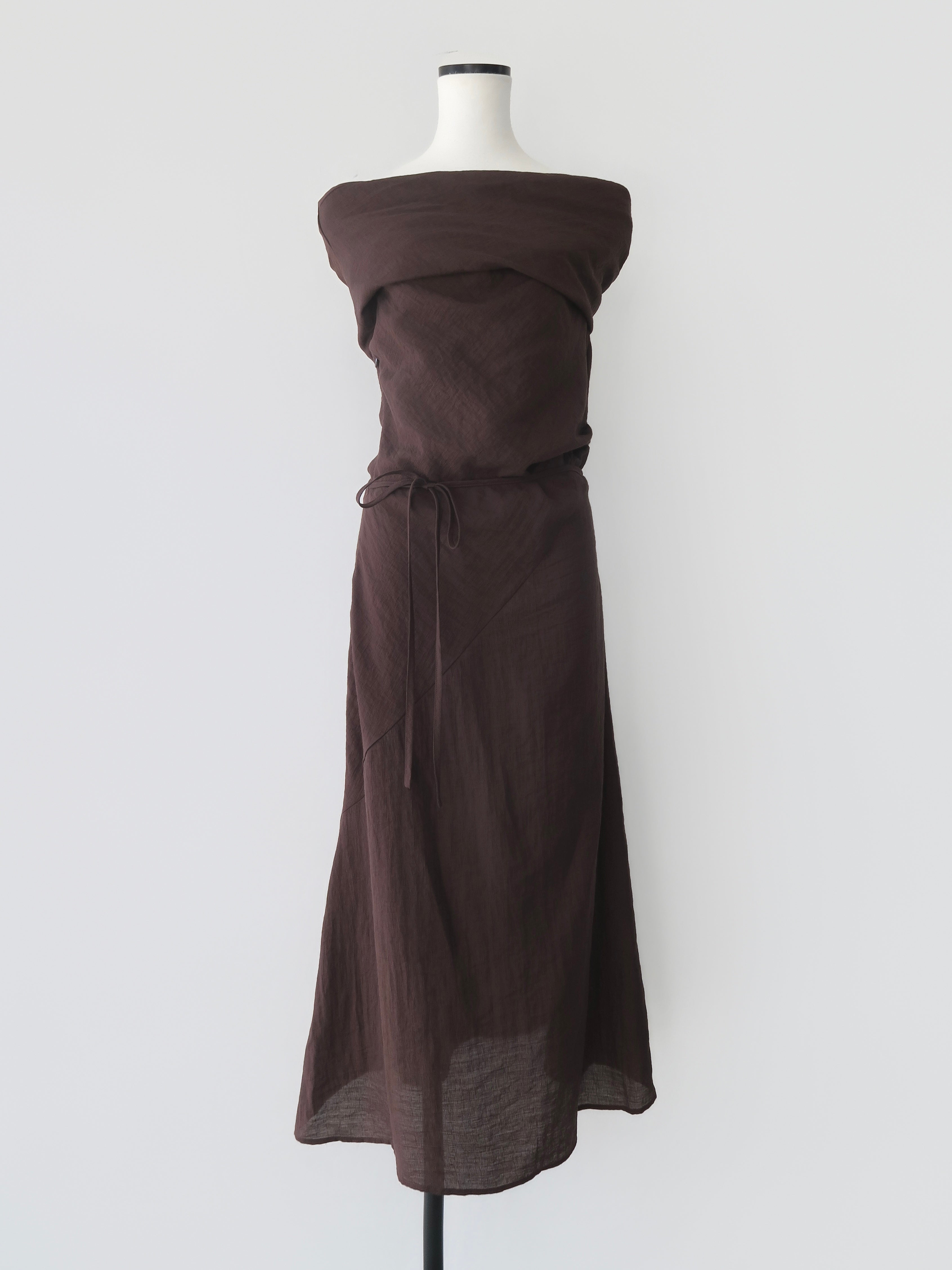 Maison celon オフショルダー ドレス ワンピース tencel drape off-shoulder dress – célon