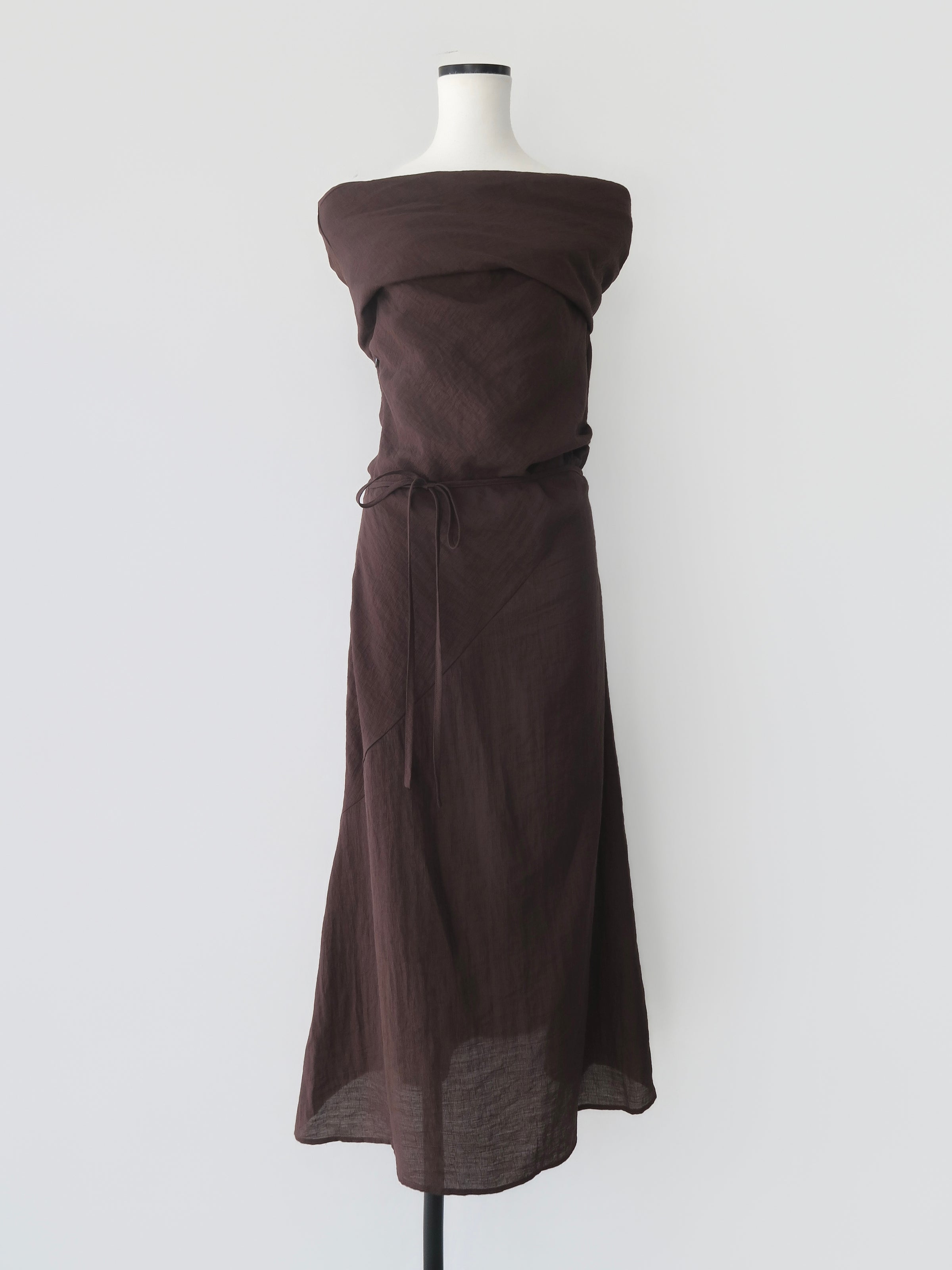 tencel drape off-shoulder dress