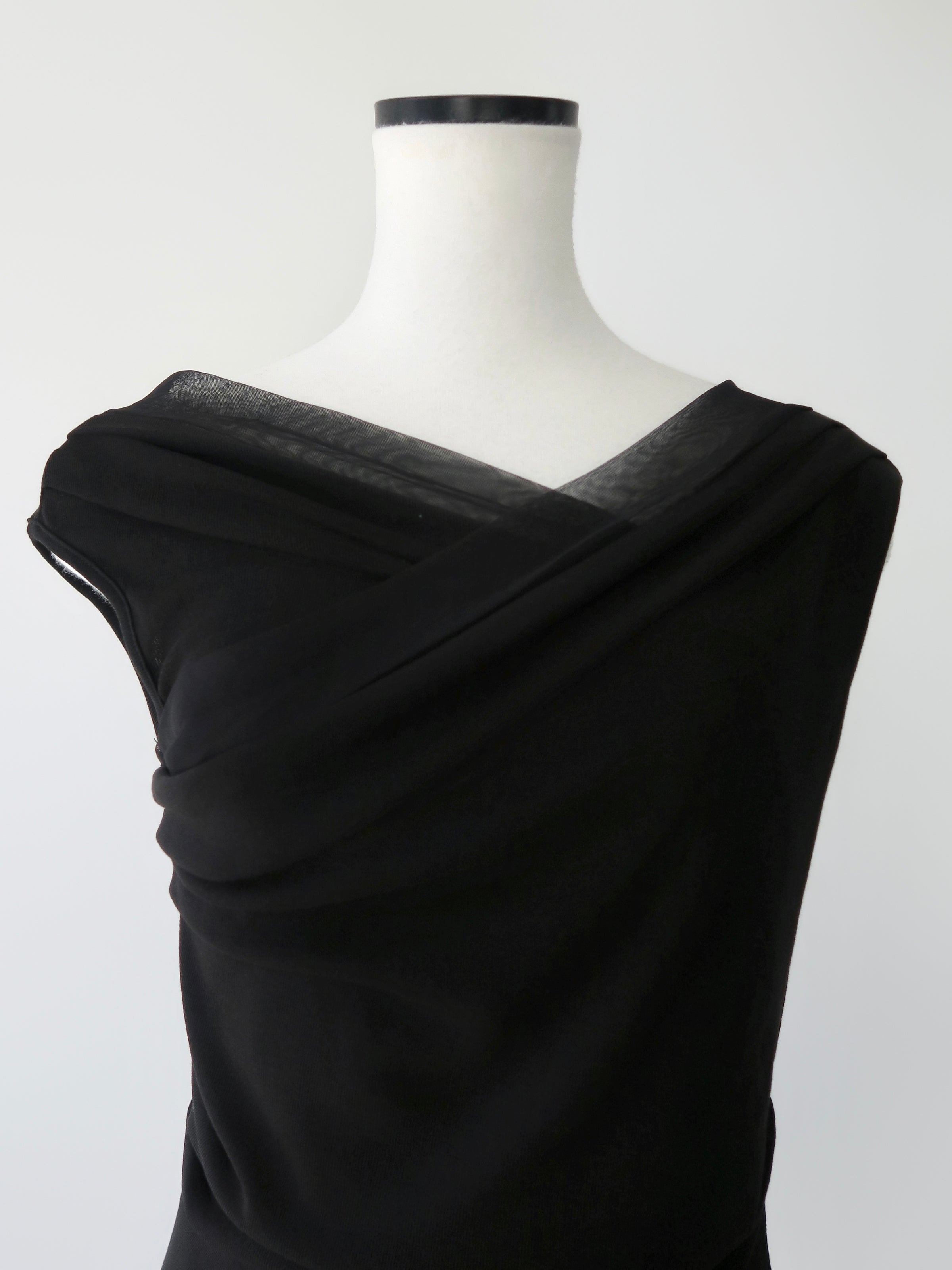 sheer draped sleeveless top