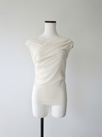 sheer draped sleeveless top