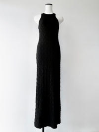 halter neck textured maxi dress