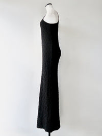 halter neck textured maxi dress