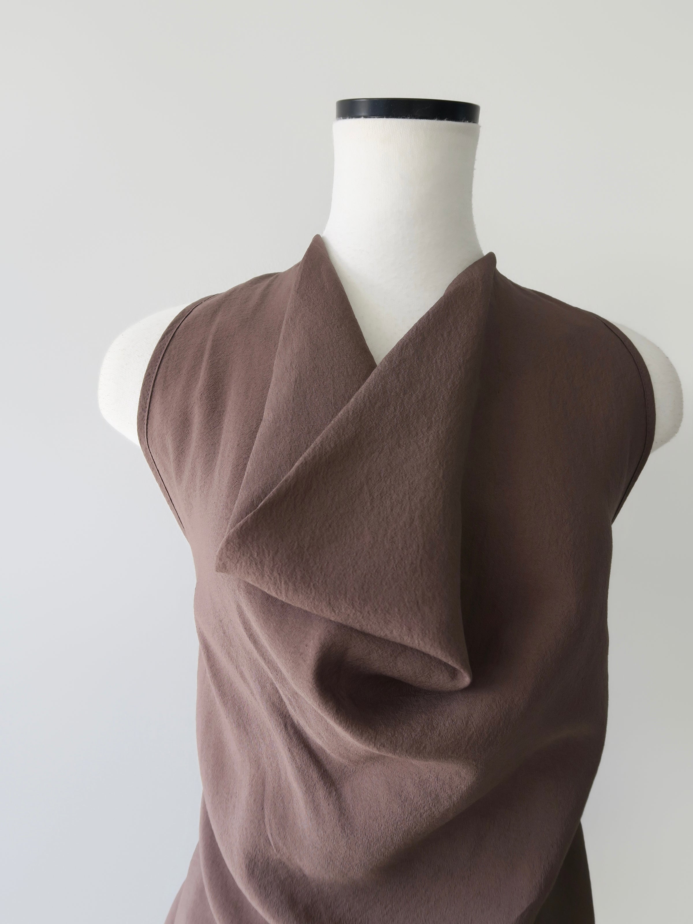 draped neck waist ribbon blouse