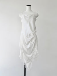 satin lace hem cami dress