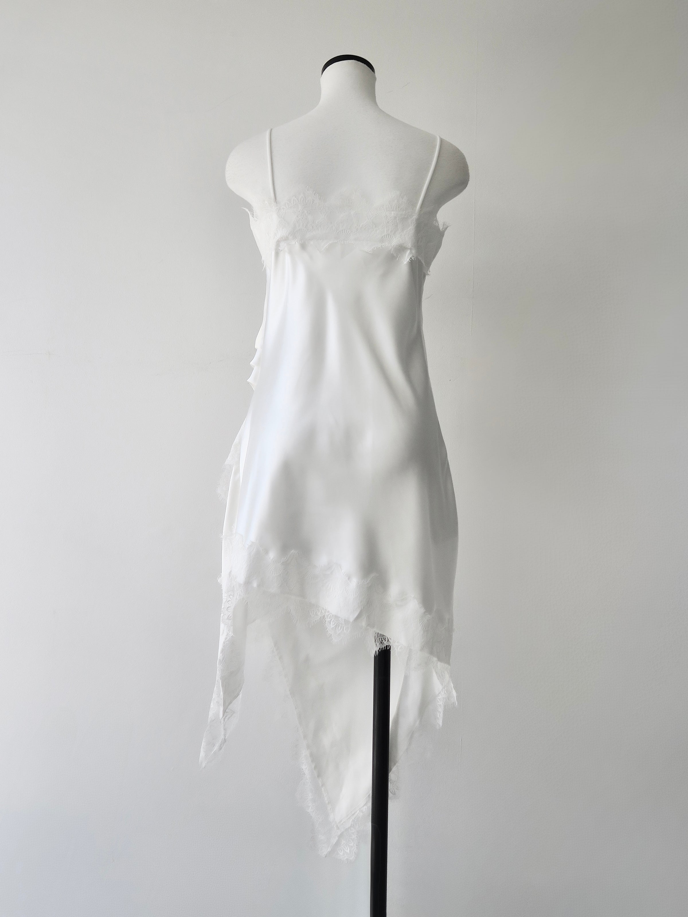 satin lace hem cami dress