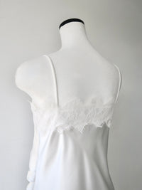 satin lace hem cami dress