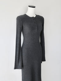 bell sleeve wool dress