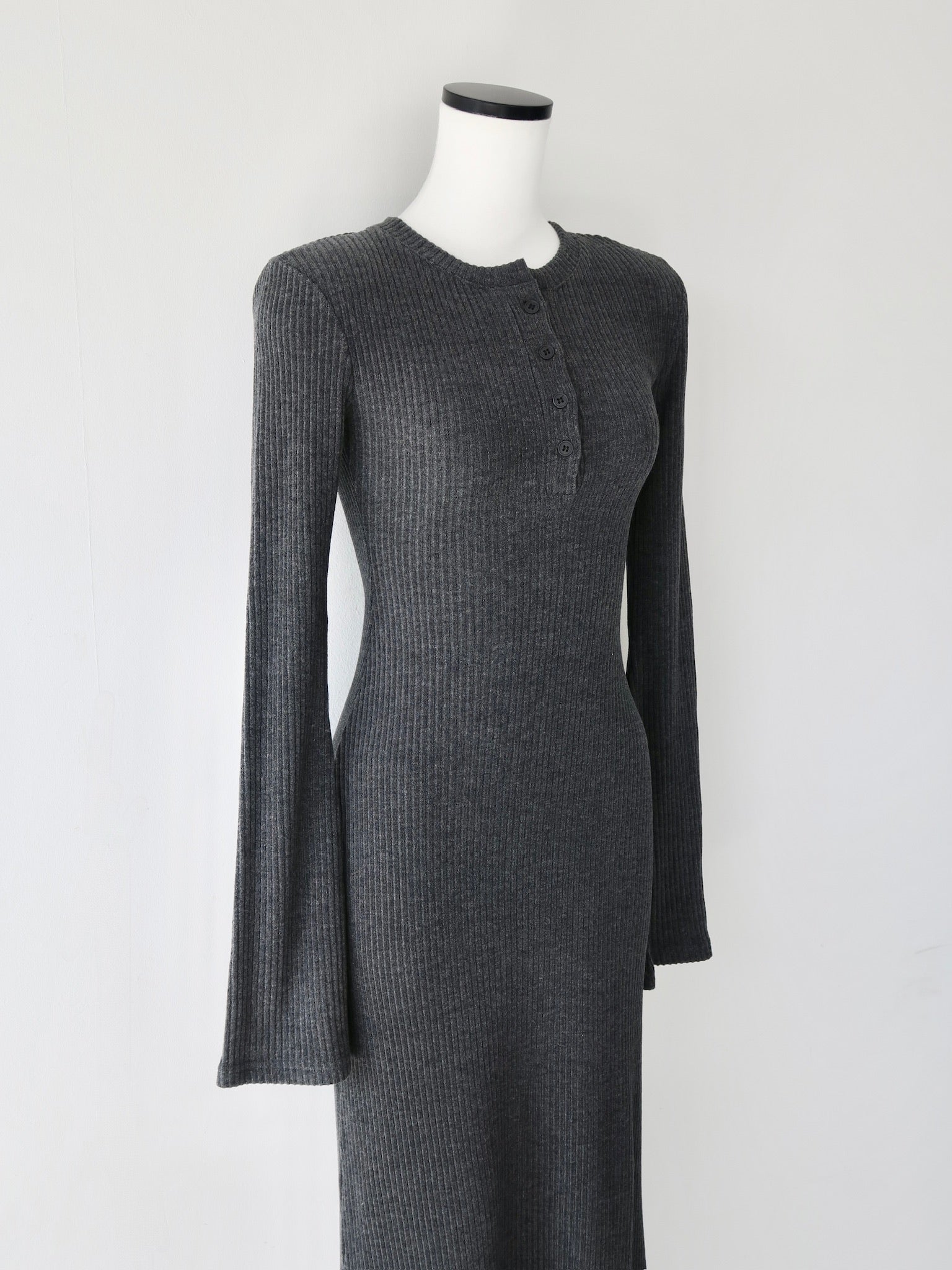 bell sleeve wool dress