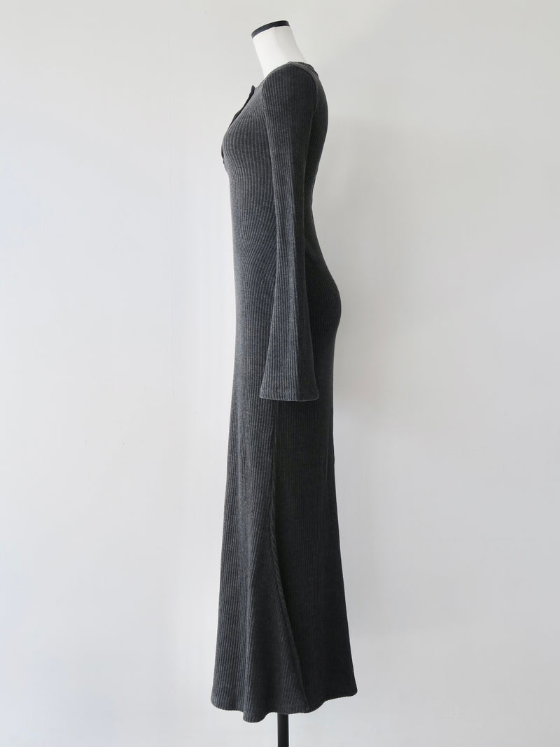 bell sleeve wool dress