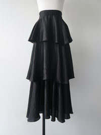 satin tiered long skirt