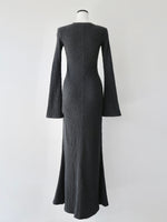 bell sleeve wool dress