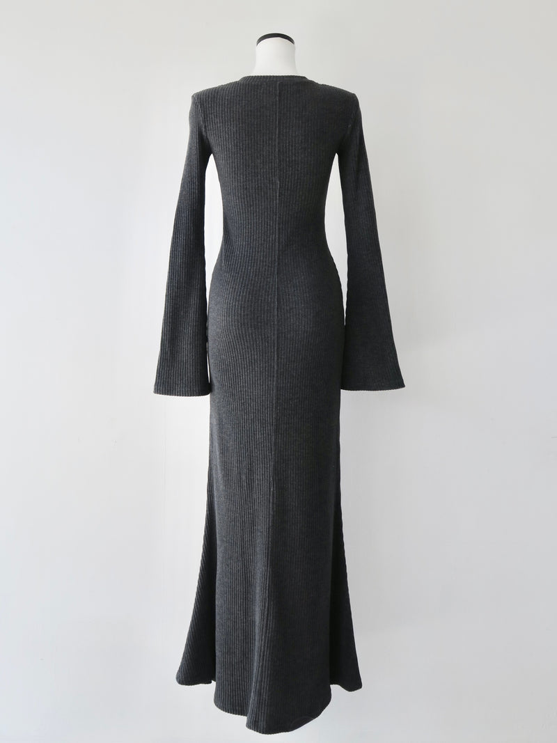 bell sleeve wool dress