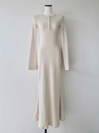 bell sleeve wool dress