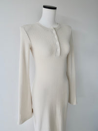 bell sleeve wool dress