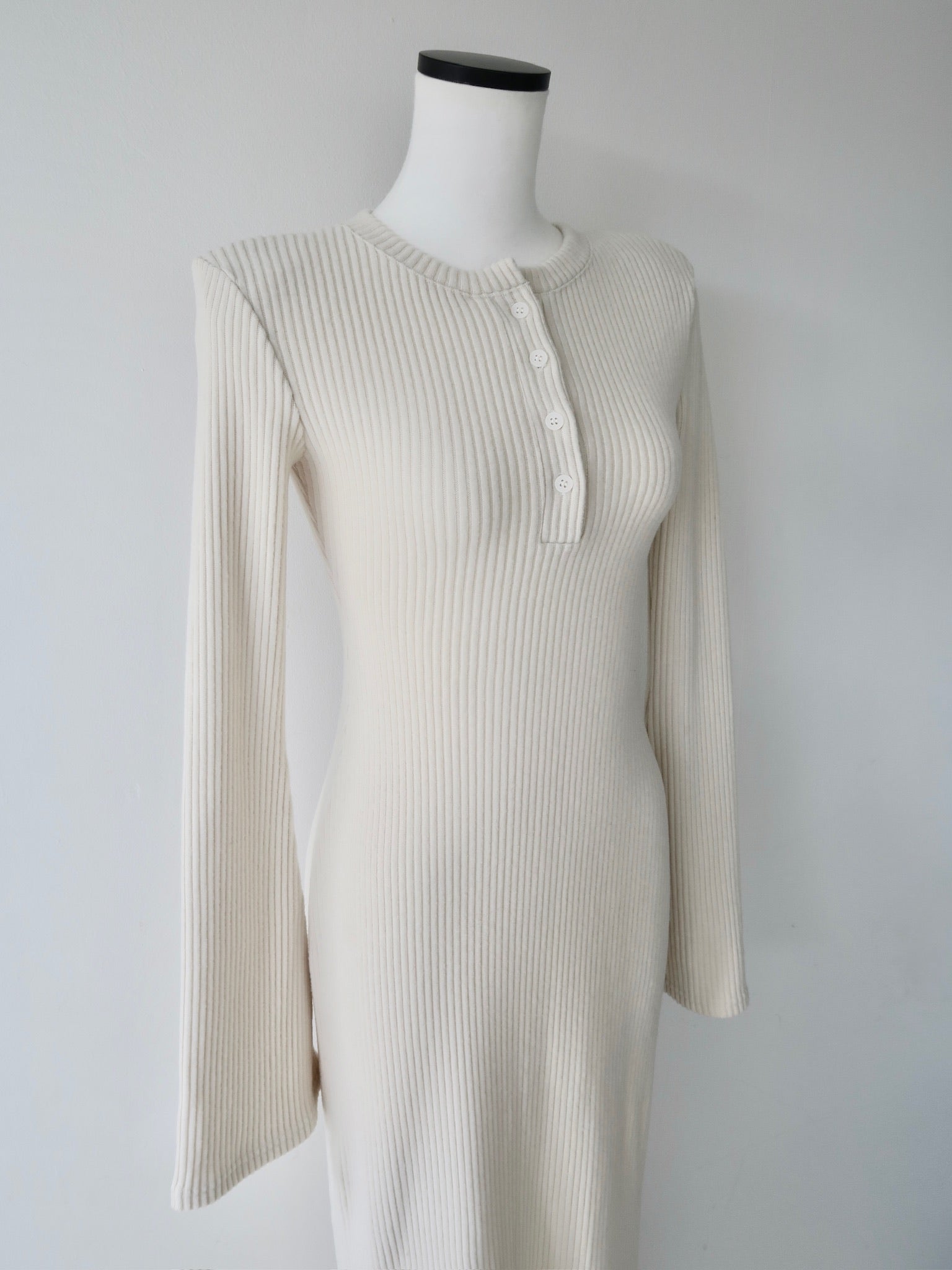 bell sleeve wool dress