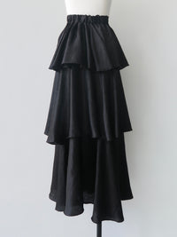 satin tiered long skirt