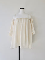 off shoulder chiffon blouse