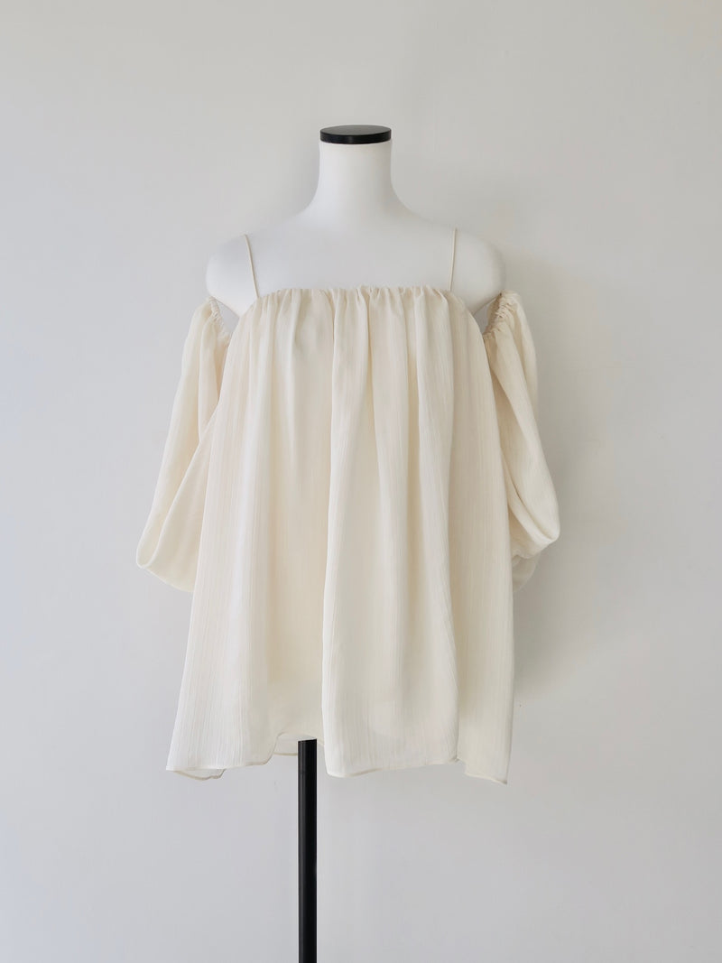 off shoulder chiffon blouse