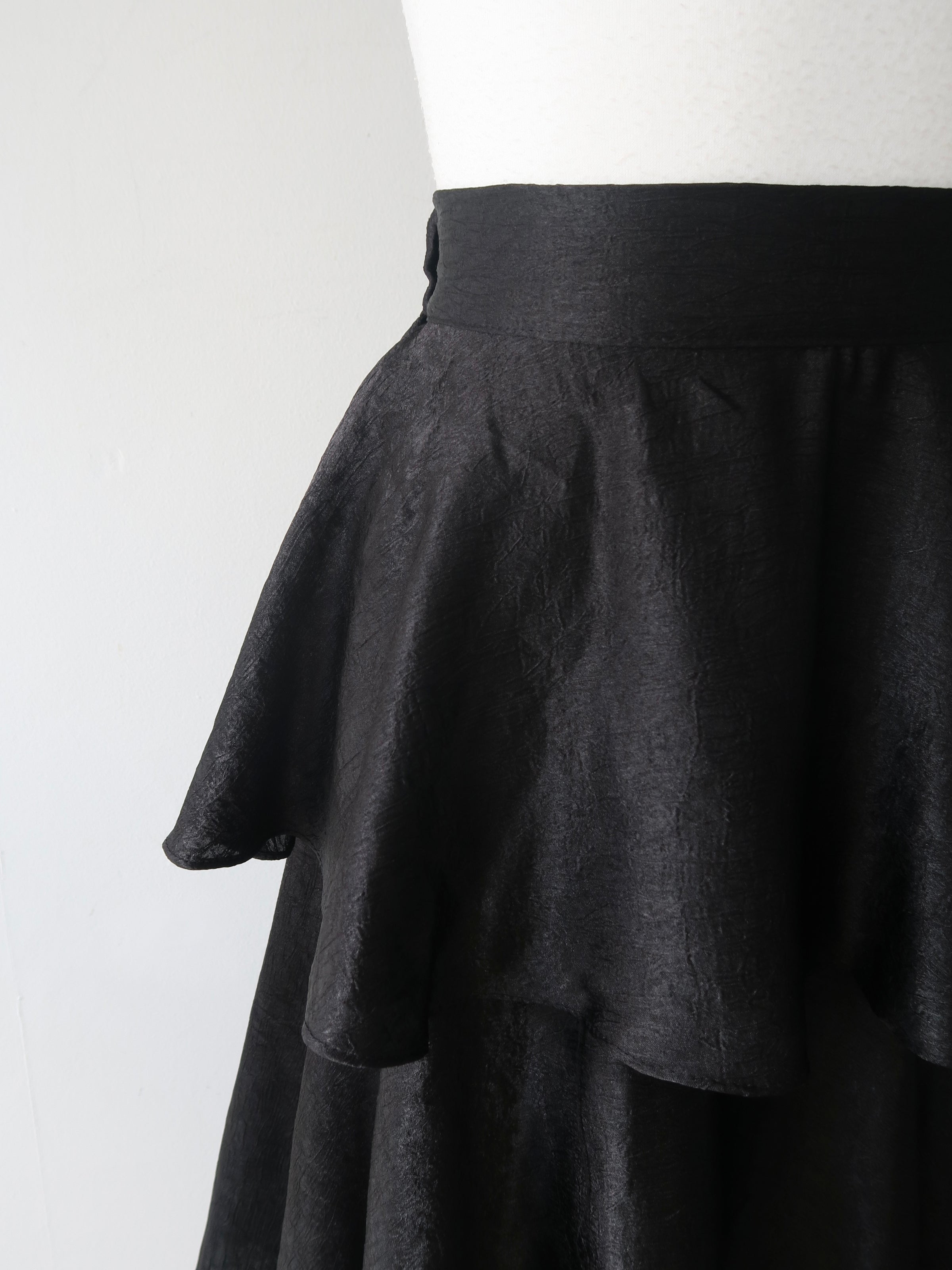 satin tiered long skirt