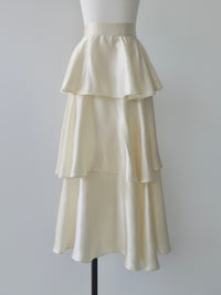 satin tiered long skirt