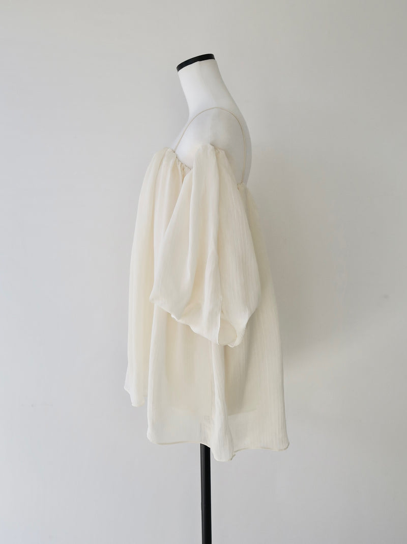 off shoulder chiffon blouse