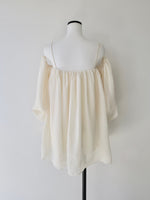 off shoulder chiffon blouse