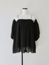 off shoulder chiffon blouse