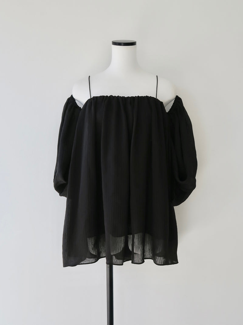 off shoulder chiffon blouse
