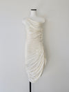 luminous gathered dress