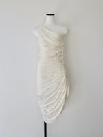 luminous gathered dress