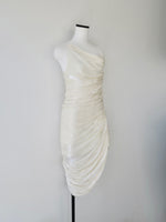 luminous gathered dress