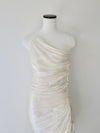 luminous gathered dress