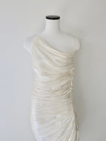 luminous gathered dress