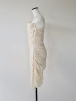 luminous gathered dress
