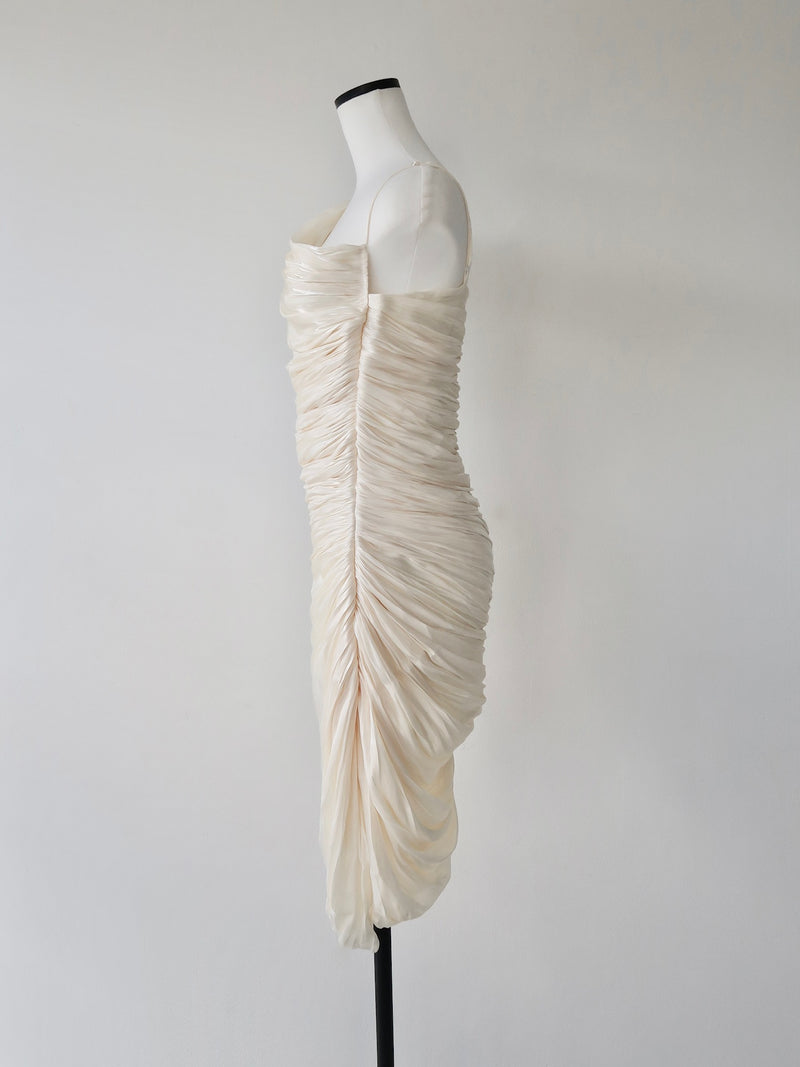 luminous gathered dress